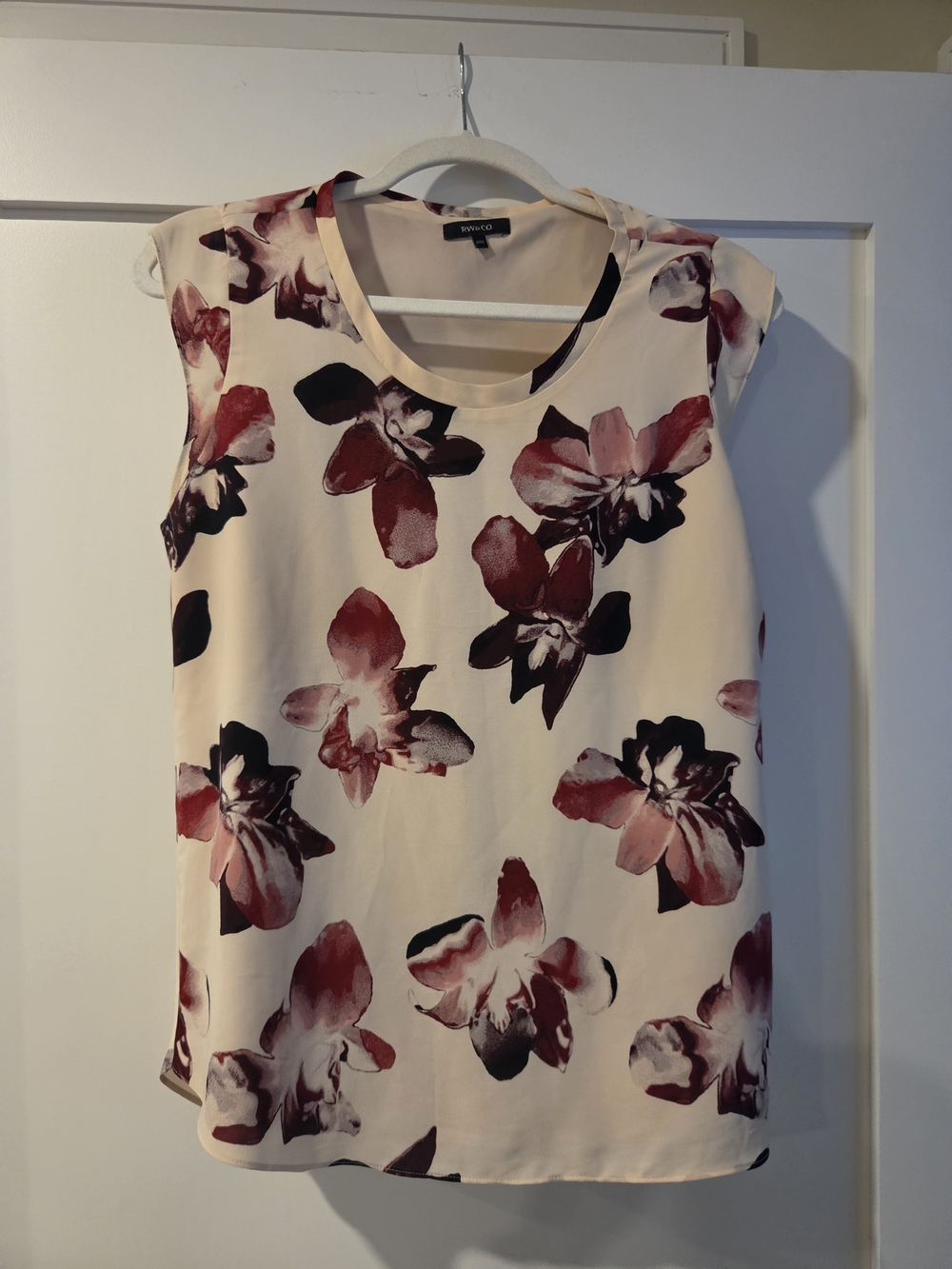 RW&CO. Floral Satin Cami in Blush Pink and Burgundy